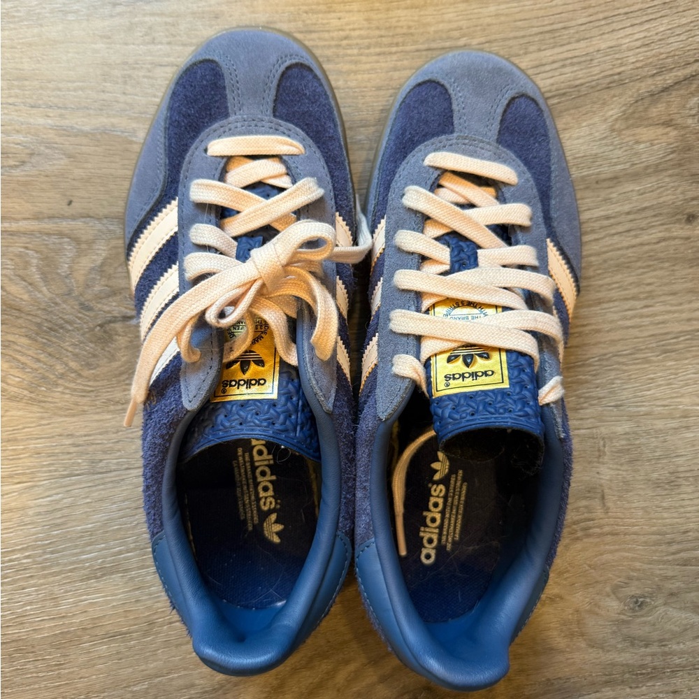 Adidas Blue and Peach Gazelles excellent condition